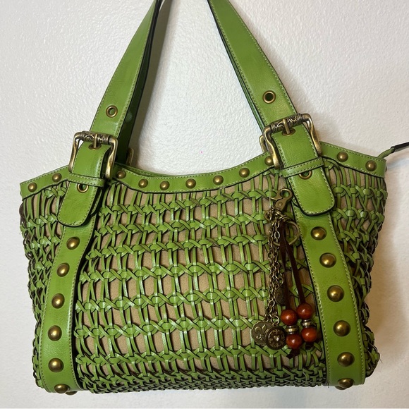 Kathy Van Zeeland Green Large Woven Bag - Picture 3 of 17